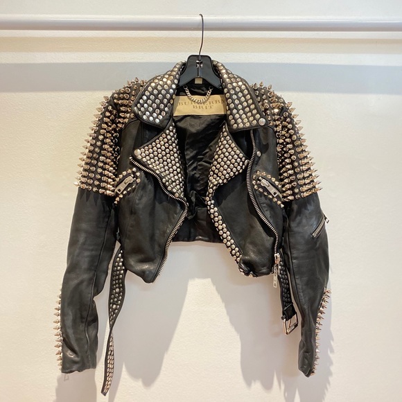 burberry studded leather jacket